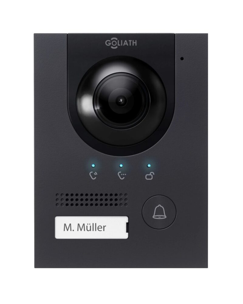 GOLIATH Hybrid IP & 2-Draht BUS Video Türsprechanlage | Türstation | 2MP | IR | App | 180° Winkel