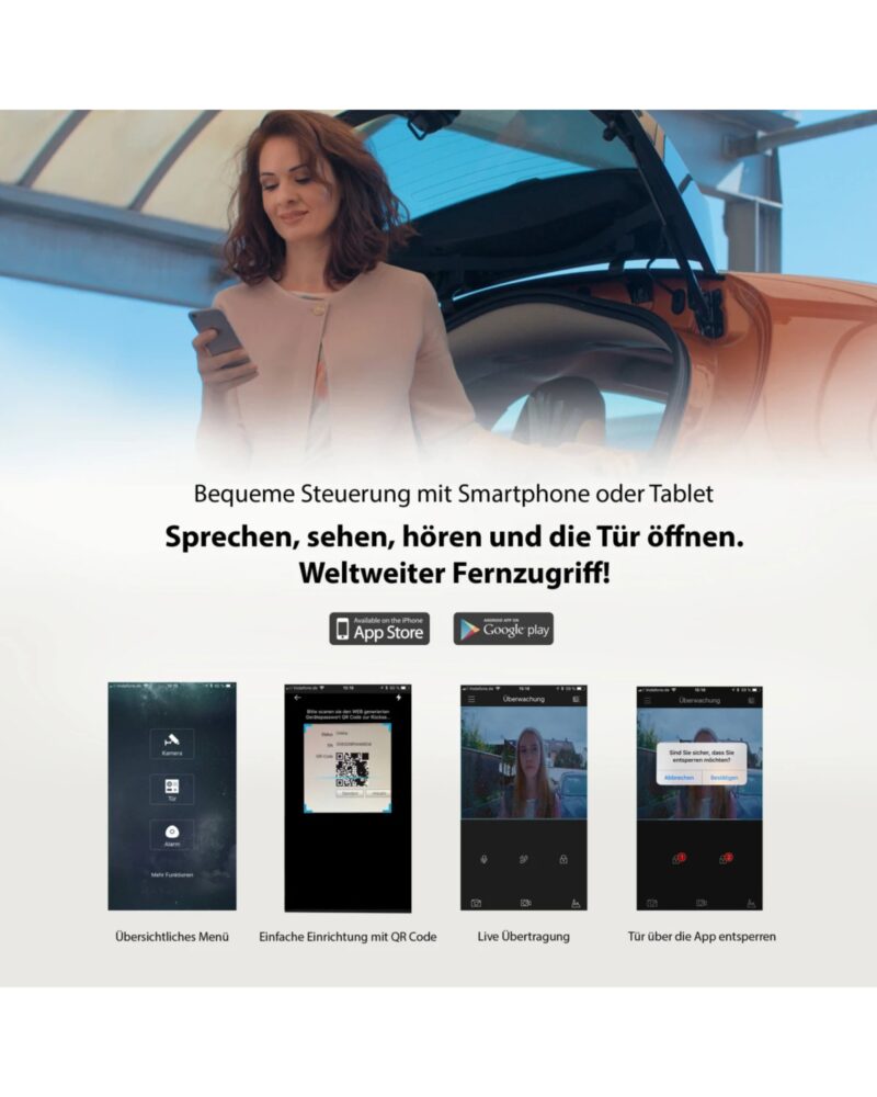 GOLIATH Hybrid IP & 2-Draht BUS Video Türsprechanlage | Türstation | 2MP | IR | App | 180° Winkel – Bild 3