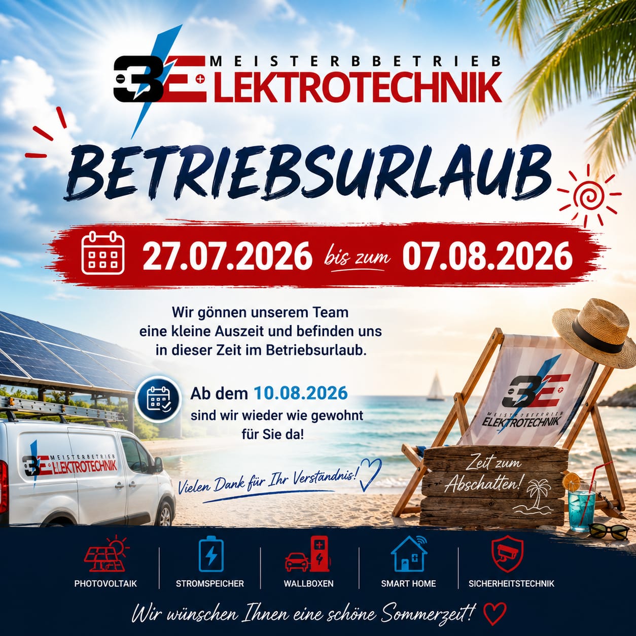 Betriebsurlaub der 3E-Elektrotechnik GmbH